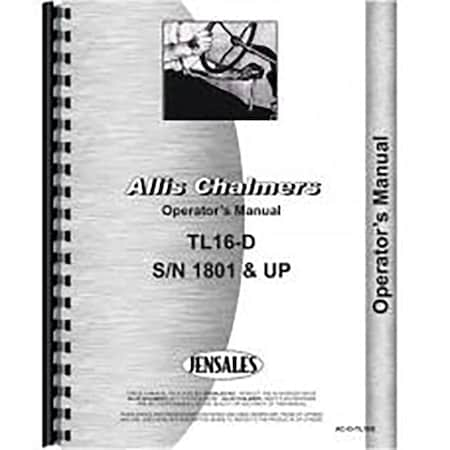 Wheel Loader Operators Manual Fits Allis Chalmers TL-16D